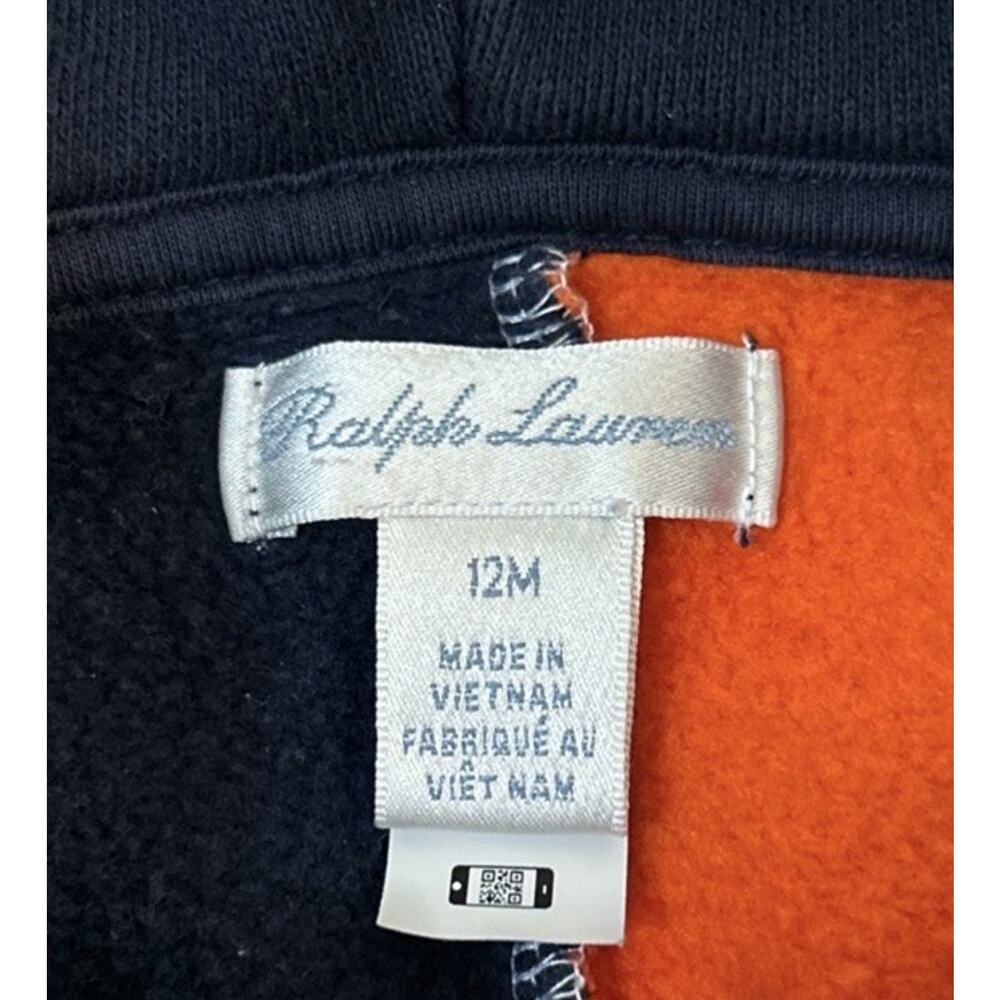 Ralph Lauren Colorblock Full Zip Hoodie Sweatshirt Baby Boy 12 Months Pony Logo - Picture 6 of 8